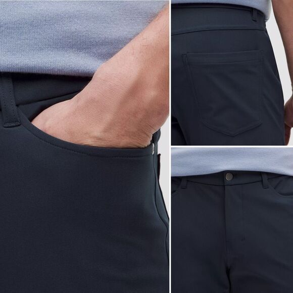 Lululemon Men’s ABC Classic-Fit 5 Pocket Pant 32” Warpstreme in True Navy - Picture 4 of 8